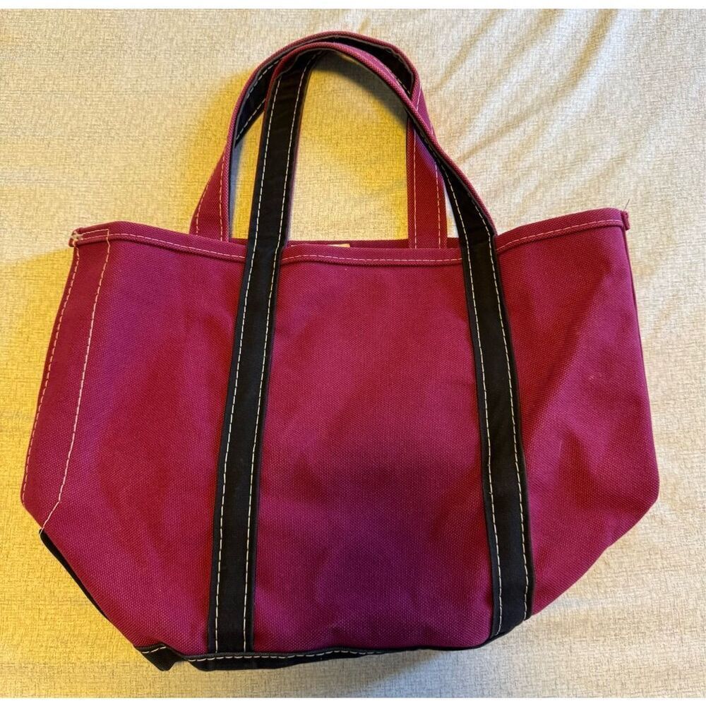 L.L. Bean Boat Tote Two Tone Purple Canvas Tote Travel Bag Made in Usa Rare